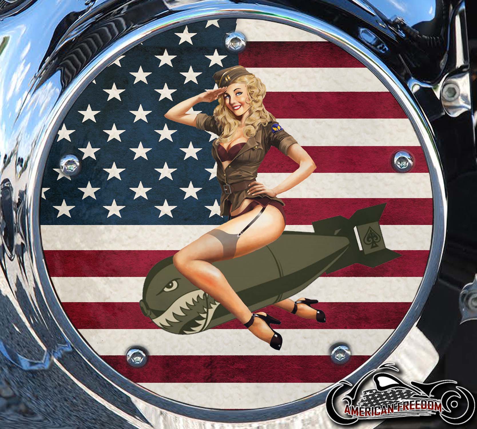 Custom Derby Cover - American Bombshell